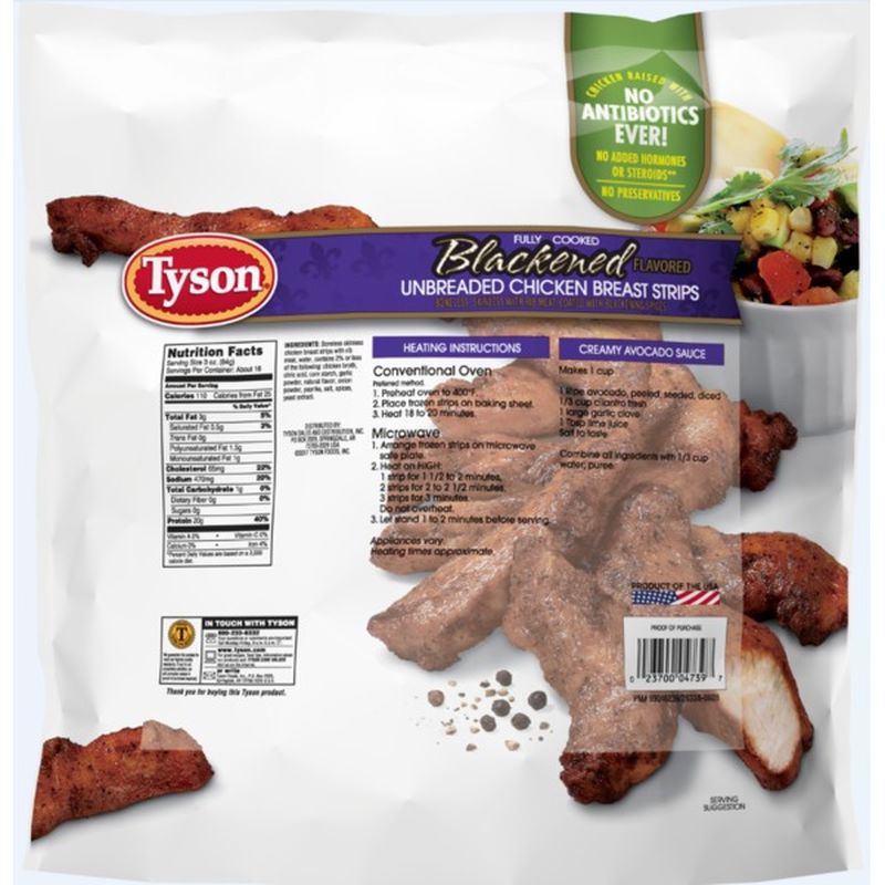 Tyson Grilled And Ready® Blackened Flavor Unbreaded Chicken Strips 48 Oz Froze 48 Oz Instacart 2475