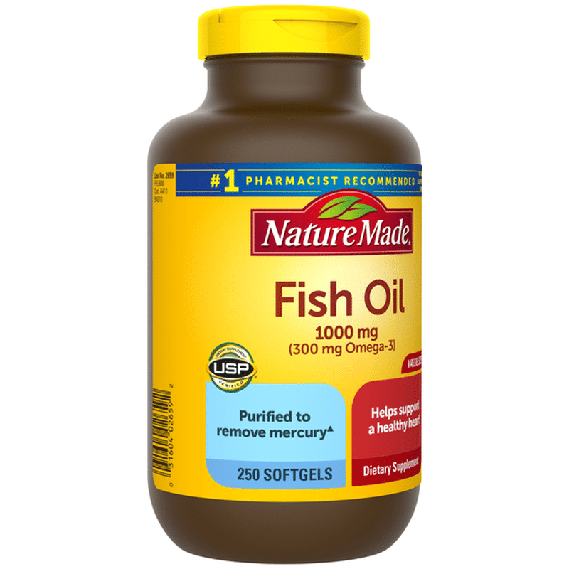 Nature Made Fish Oil 1000 mg Softgels (250 ct) - Instacart