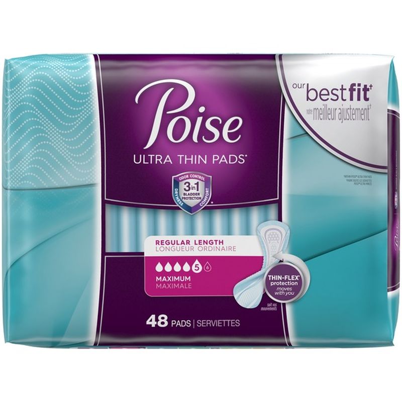 Poise Ultra Thin Incontinence Pads (48 ct) Instacart