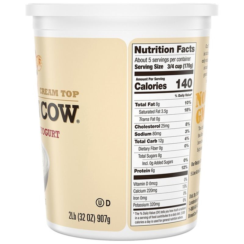 Brown Cow® Cream Top Plain Whole Milk Yogurt (32 oz) Delivery or Pickup