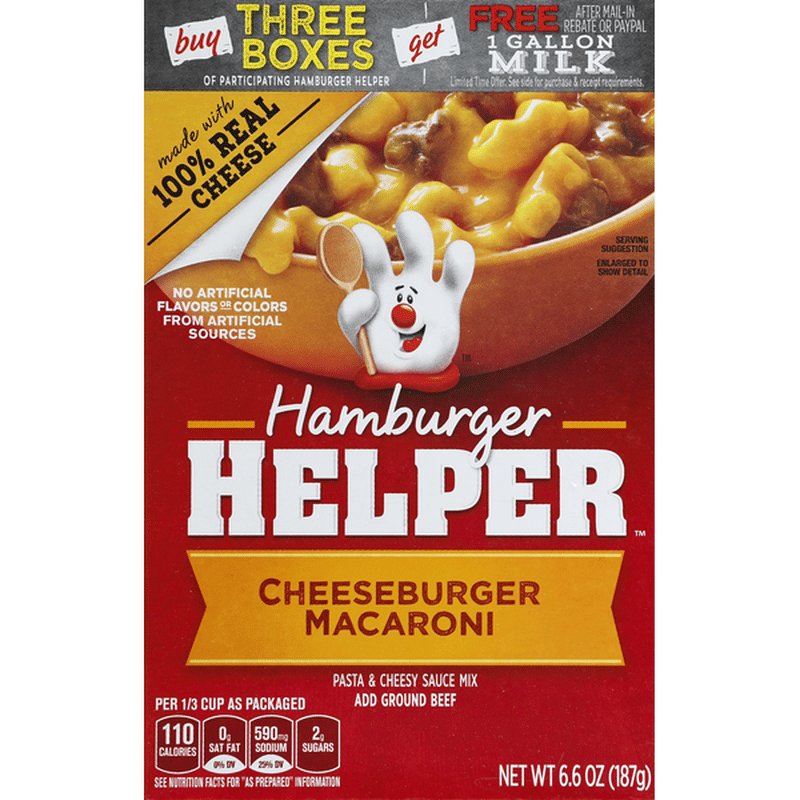 hamburger helper cheeseburger macaroni no meat