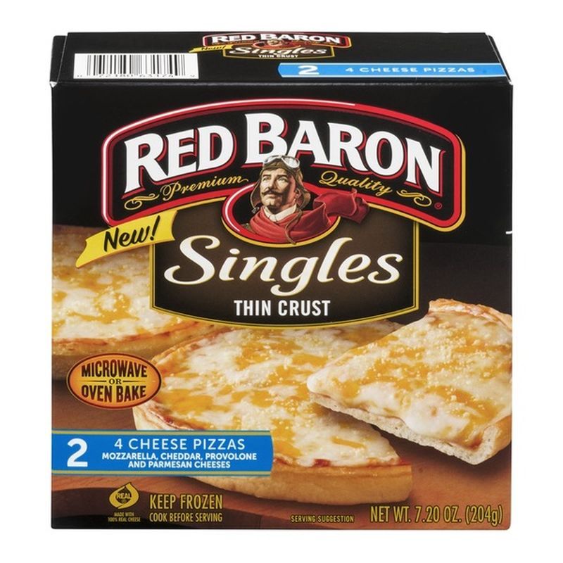 Red Baron Pizza Singles Thin Crust 4 Cheese - 2 CT (7.2 oz) - Instacart