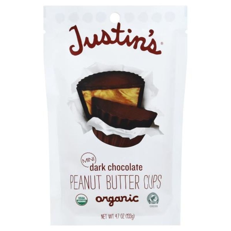 Justin Peanut Butter Cups, Organic, Dark Chocolate, Mini (4.7 oz) from ...