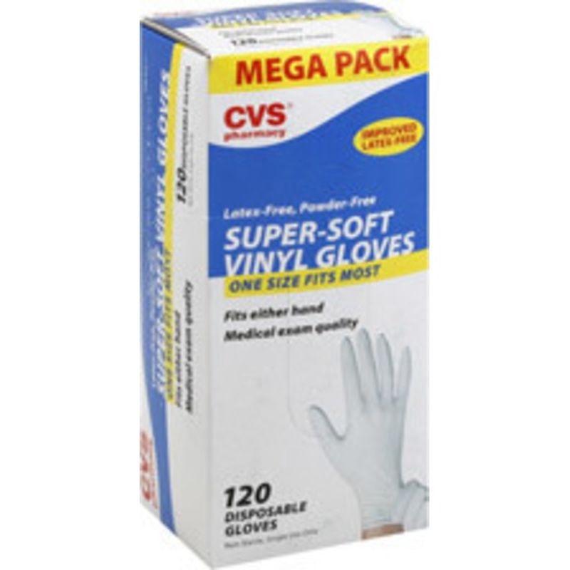 CVS Latex Free Super Soft Vinyl Gloves One Size Fits Most Mega Pack