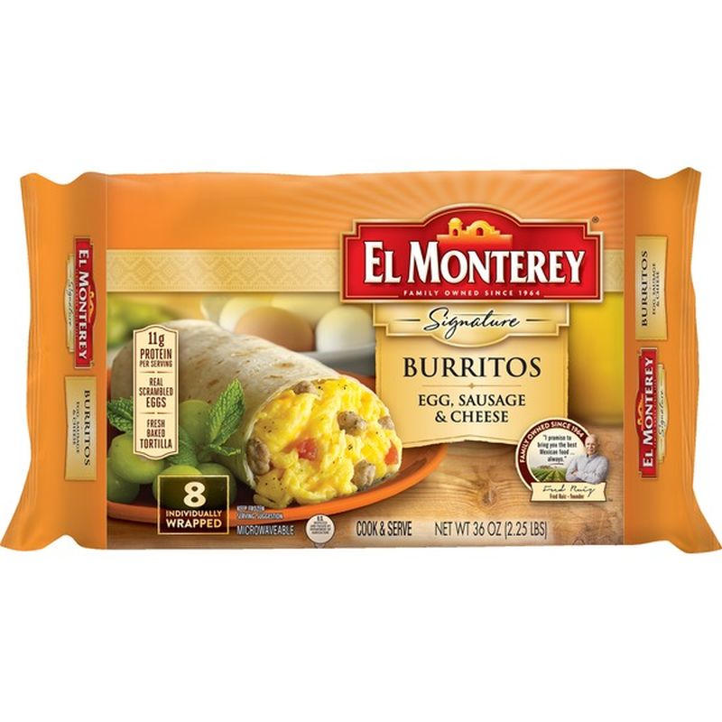 El Monterey Signature Burritos Egg, Sausage & Cheese (2.25 lb) from ...