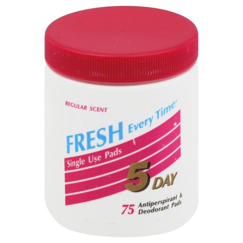 5 Day Antiperspirant & Deodorant Pads, Single Use, Regular Scent (75 ct