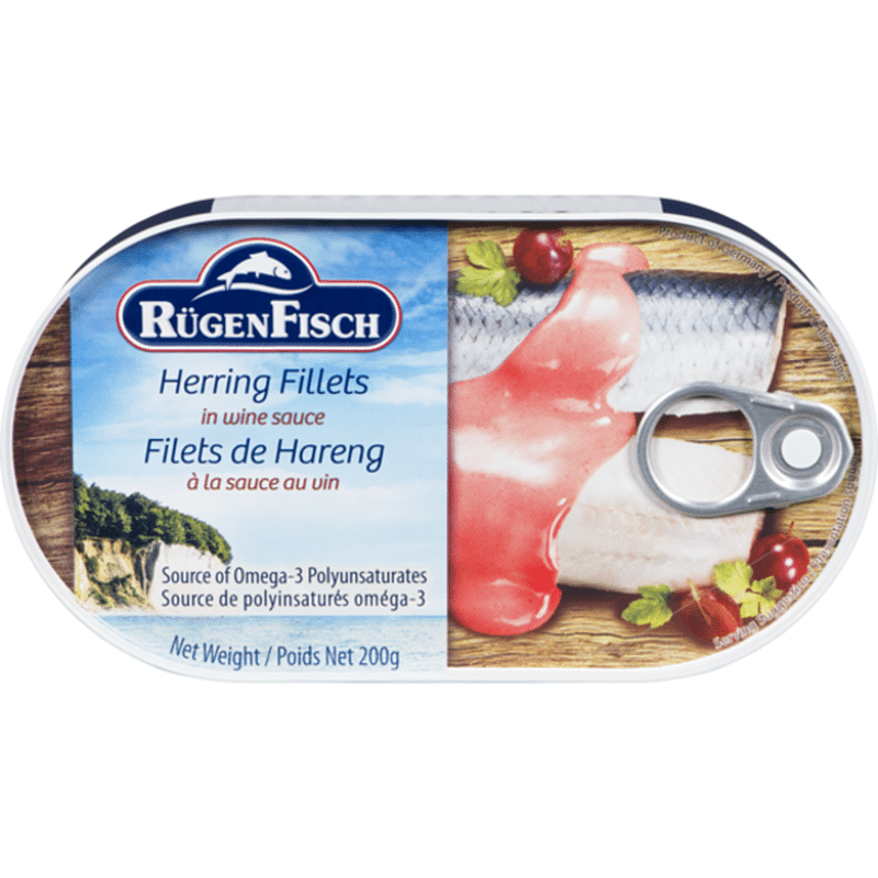 Rugen Fisch Herring Fillets in Wine Sauce Tin (7.05 oz) Instacart