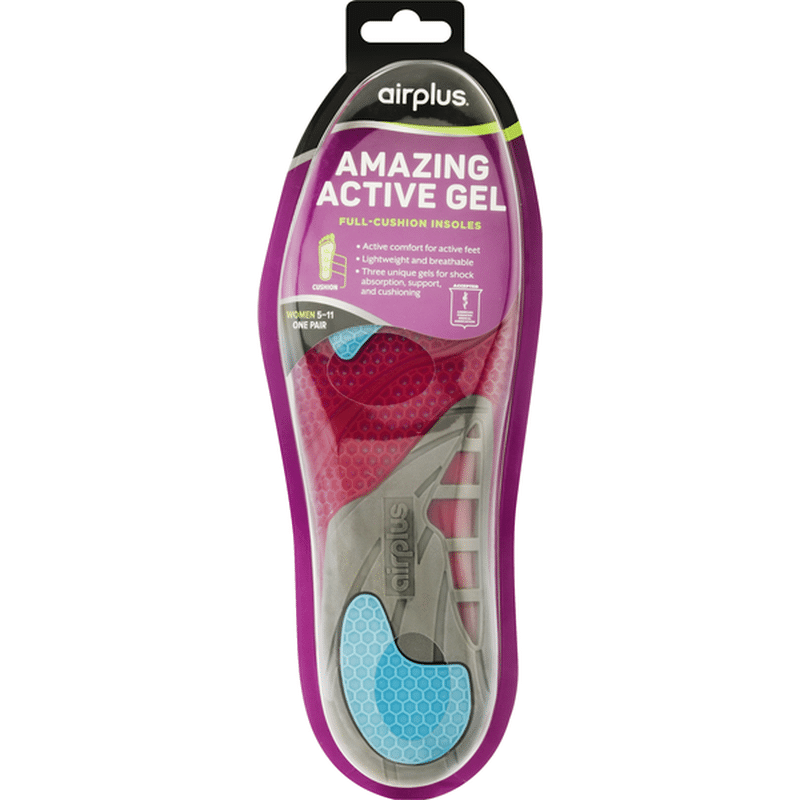 Airplus Insoles, FullCushion, Amazing Active Gel, Women 511 (1 each