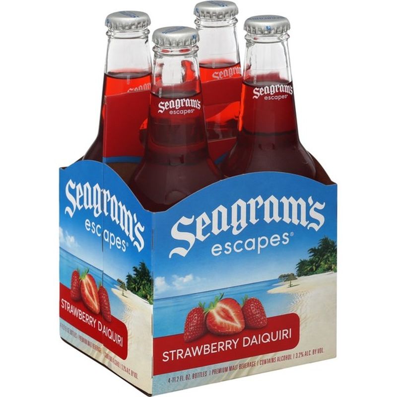 Seagrams Escapes Malt Beverage, Premium, Strawberry Daiquiri, 4 Pack (12 fl oz) Instacart