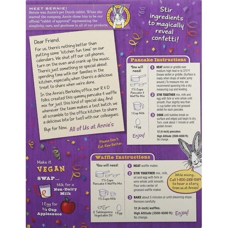 Annie's Homegrown Pancake & Waffle Mix, Birthday Confetti (26 oz