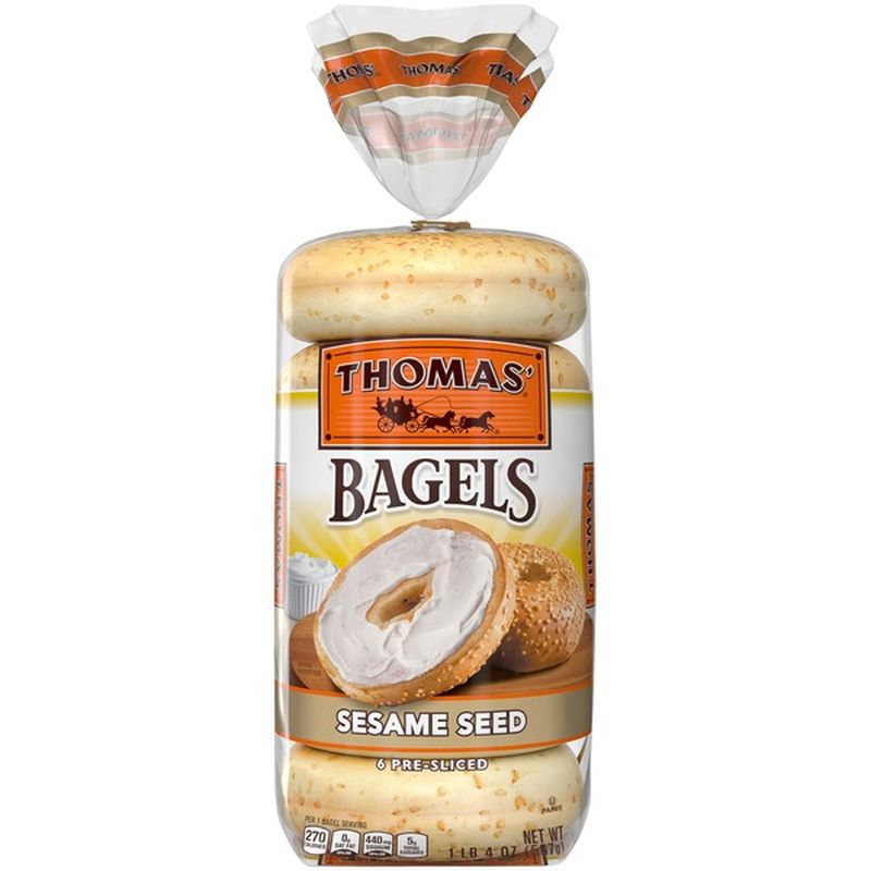 Thomas Sesame Seed Soft & Chewy PreSliced Bagels (20 oz) Instacart