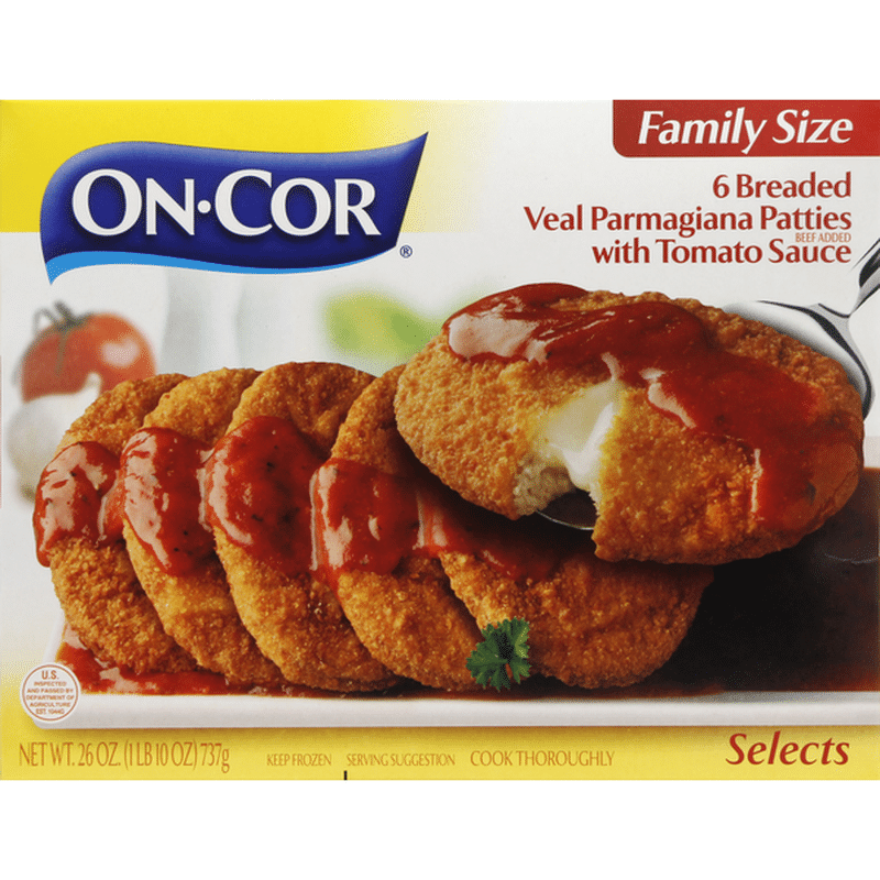OnCor Veal Parmigiana with Tomato Sauce, Breaded, Family Size (28 oz