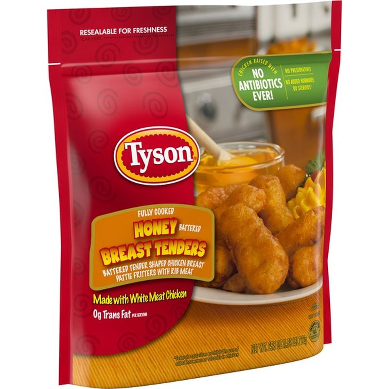 Tyson Fully Cooked Honey Battered Frozen Chicken Breast Tenders (25.5 ...