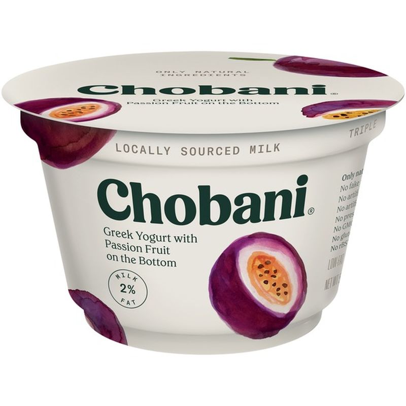 Chobani Greek Yogurt, LowFat, Passion Fruit on the Bottom (5.3 oz