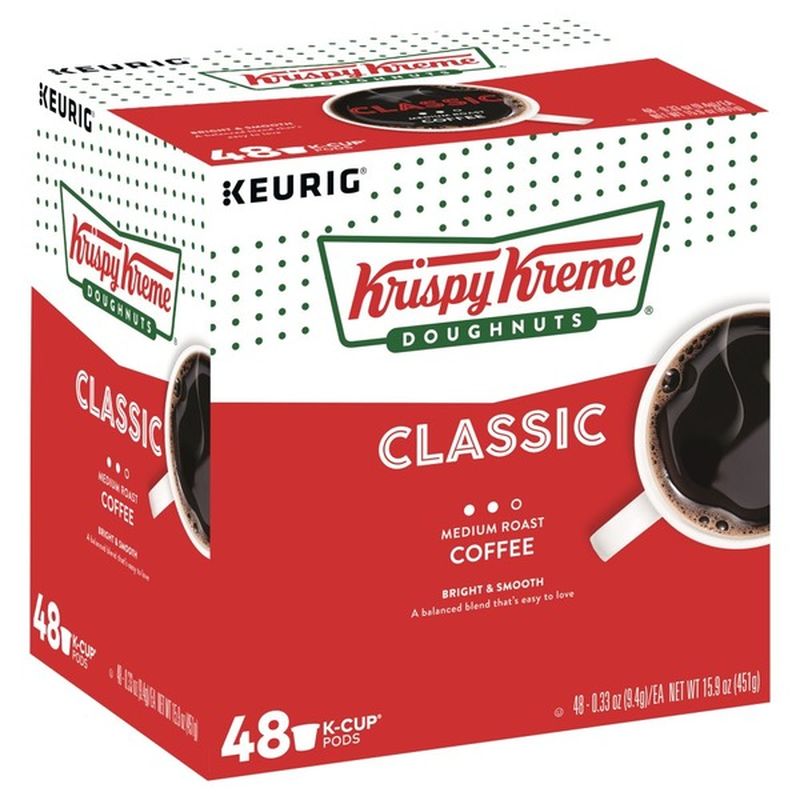 Krispy Kreme Coffee, Medium Roast, Classic, KCup Pods (48 each