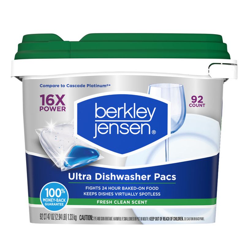 Berkley Jensen Ultra Dishwasher Pacs, Fresh Clean Scent (92 ct) Instacart
