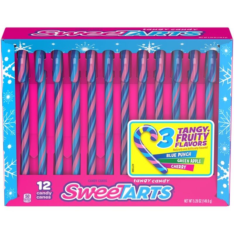 Sweet Tarts Candy Canes, Tangy, Blue Punch, Green Apple, Cherry, Box ...