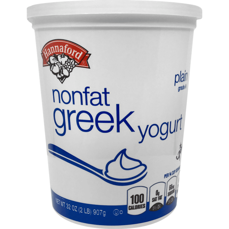 Hannaford Plain Nonfat Greek Yogurt (32 oz) - Instacart