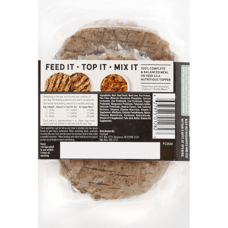 Freshpet Dog Food, Natural Beef Recipe, Patties, Adult (2 each
