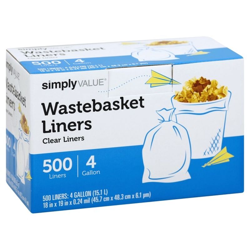 clear wastebasket liners 4 gallon