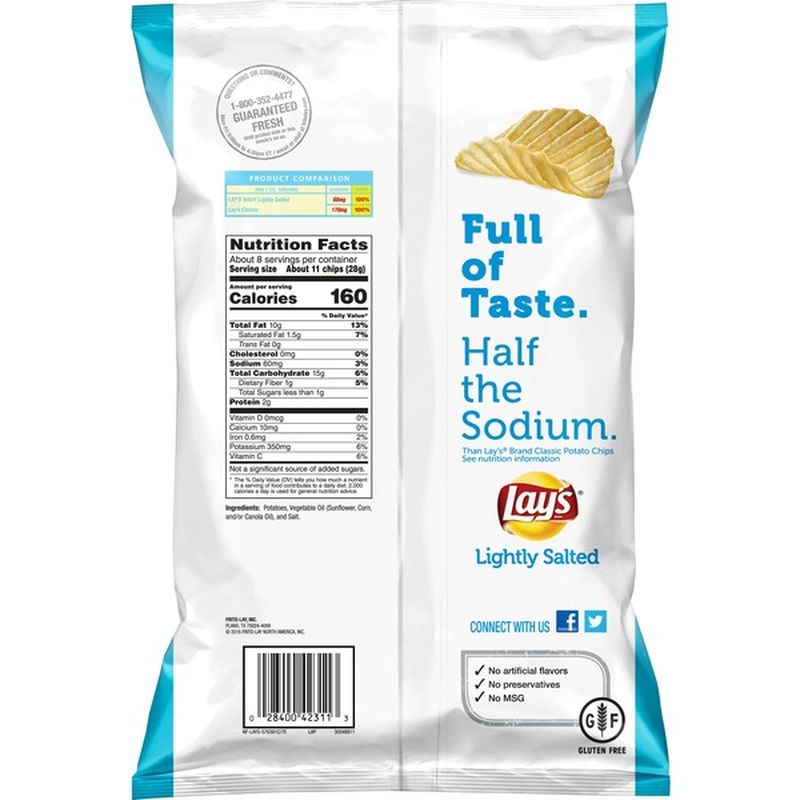 Lays Wavy Lightly Salted Potato Chips 775 Oz From Kroger Instacart