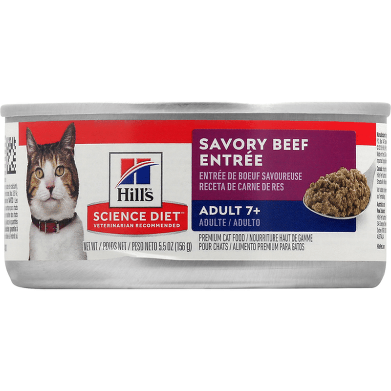 Hill's Science Diet Cat Food, Premium, Savory Beef Entree, Adult 7+ (5
