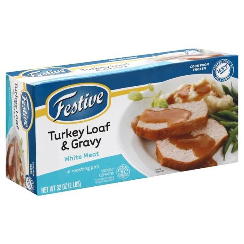Festive White Meat Turkey Loaf & Gravy in Roasting Pan (32 oz) Instacart