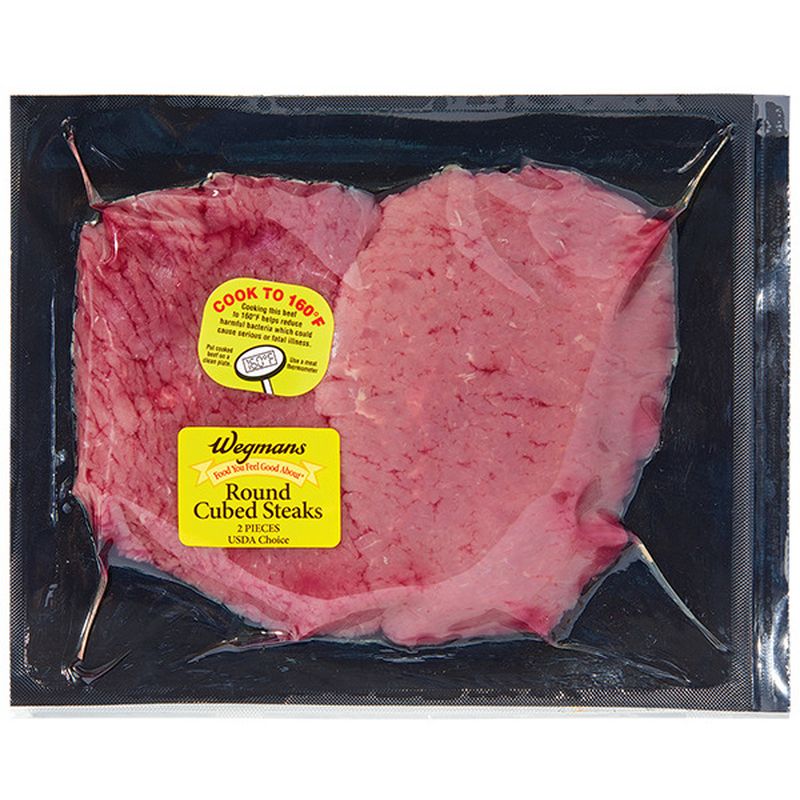 Wegmans Boneless Beef, Round Cubed Steaks