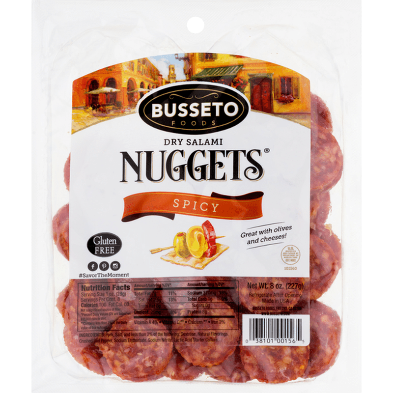 Busseto Foods Dry Salami, Spicy, Nuggets (8 oz) Instacart