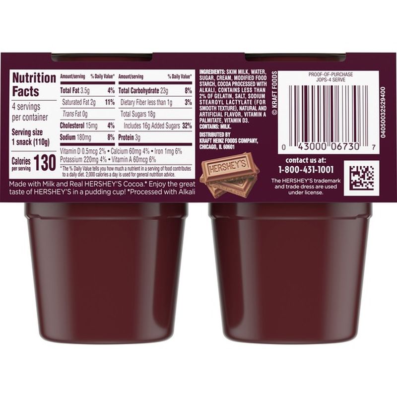 Hershey Hershey's Chocolate Pudding Cups (3.875 oz) Instacart