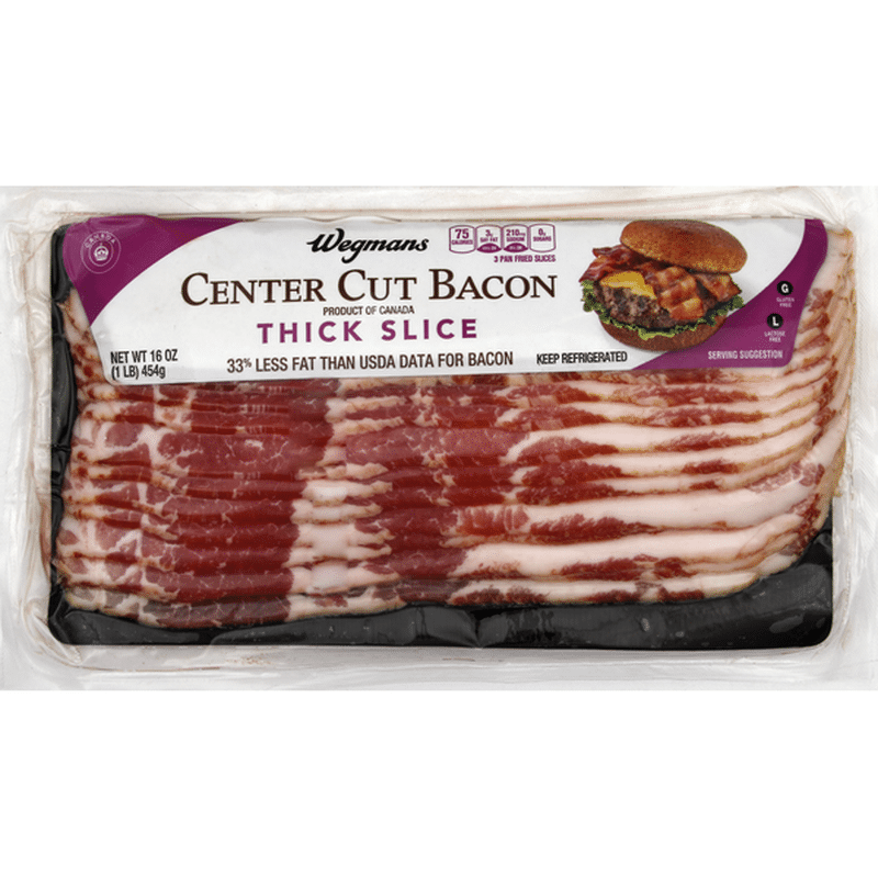 Wegmans Bacon, Center Cut, Thick Slice (16 oz) Instacart