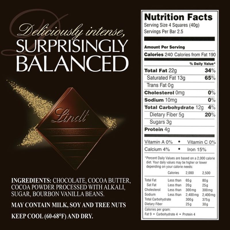 Lindt Excellence 90 Cocoa Supreme Dark Chocolate Bar 3 5 Oz Instacart