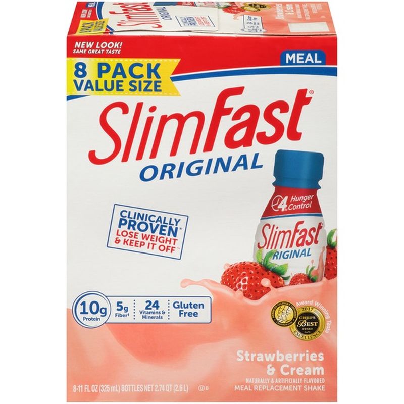 Slimfast Original Strawberries And Cream Meal Replacement Shake (11 Fl ...