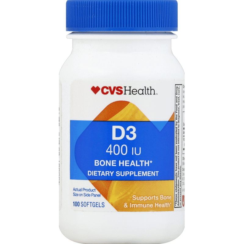 CVS Pharmacy Vitamin D3, 400 IU, Softgels (100 each) Instacart