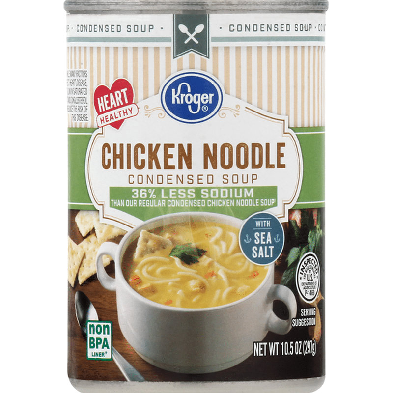 Kroger Condensed Soup, 36 Less Sodium, Chicken Noodle (10.5 oz