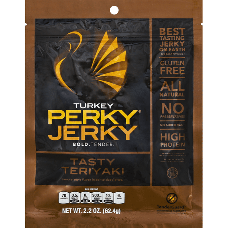 Perky Jerky Turkey Jerky, Tasty Teriyaki (2.2 oz) Instacart
