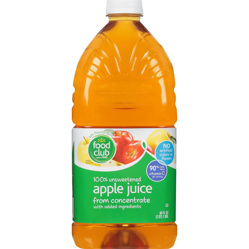 Food Club 100% Juice, Apple, Unsweetened (64 oz) - Instacart