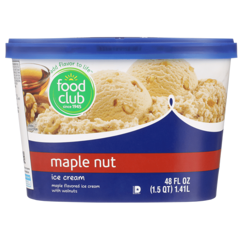Food Club Maple Nut Maple Flavored Ice Cream With Walnuts (48 fl oz