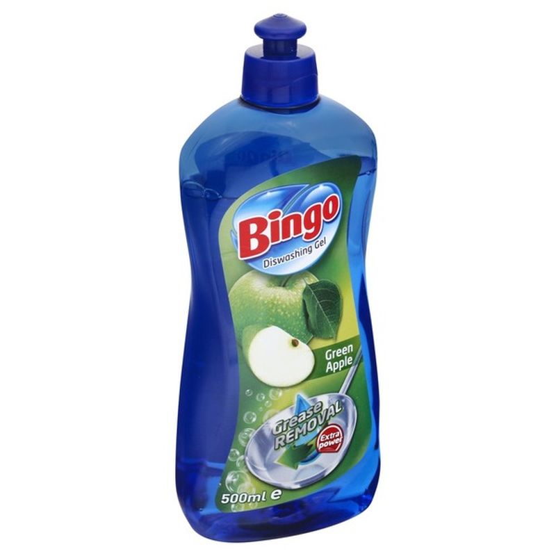 Bingo Dishwashing Gel, Green Apple (500 ml) Instacart