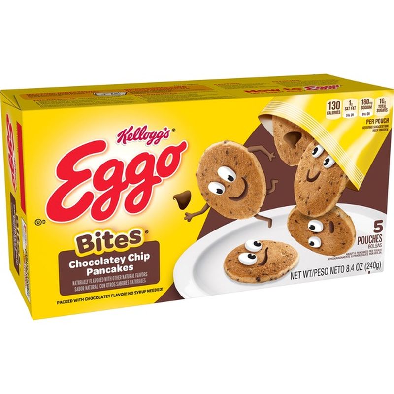 Eggo Bites Frozen Pancakes, Chocolatey Chip, Easy Breakfast to Go (6 ct