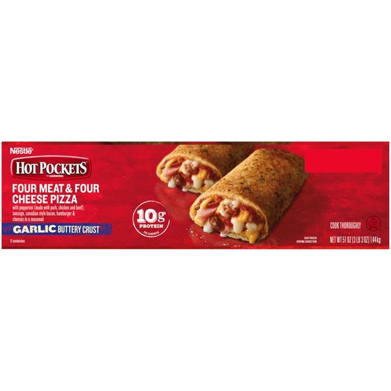Hot Pockets Four Meat & Four Cheese Pizza Frozen Sandwiches (54 oz