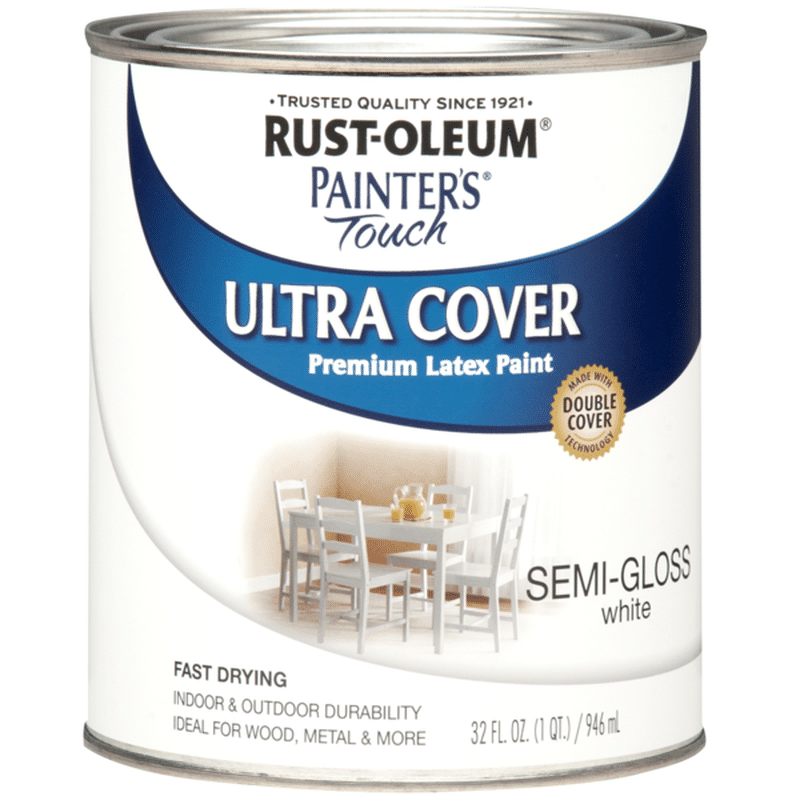 Rust-Oleum 1 Quart Semi Gloss White Painters Touch Multi Purpose Paint