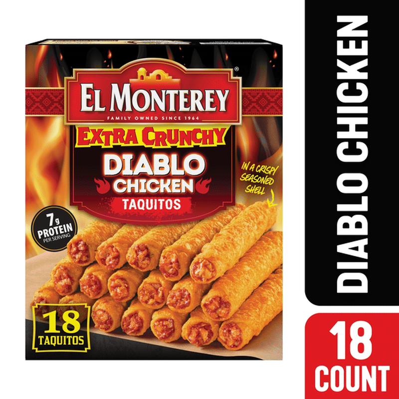 El Monterey Extra Crunchy Diablo Chicken Taquitos (1.3 lb) Instacart
