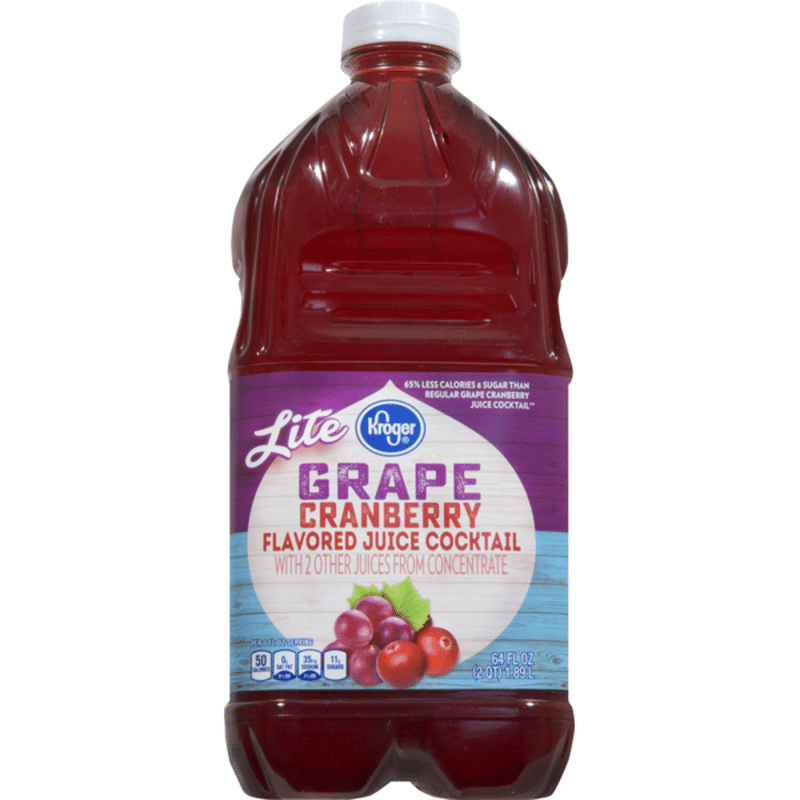 Kroger Lite Grape Cranberry Flavored Juice Cocktail With 2 Other Juices From Concentrate (64 fl