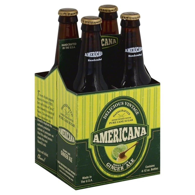 Americana Ginger Ale, Honey Lime, 4 Pack, Sleeve (fl oz