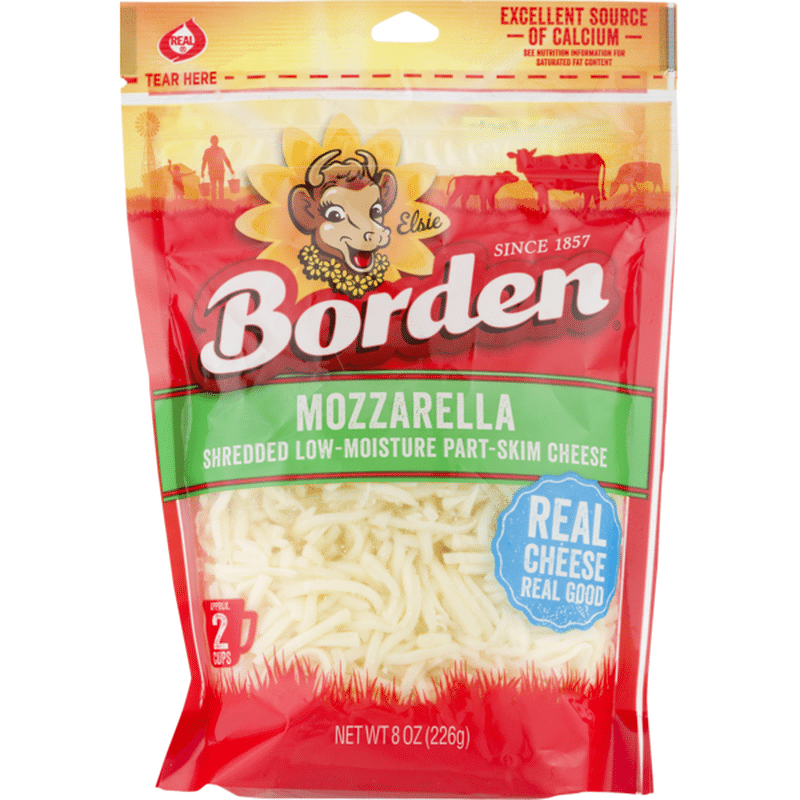 Borden Shredded Cheese Mozzarella (8 oz) Instacart