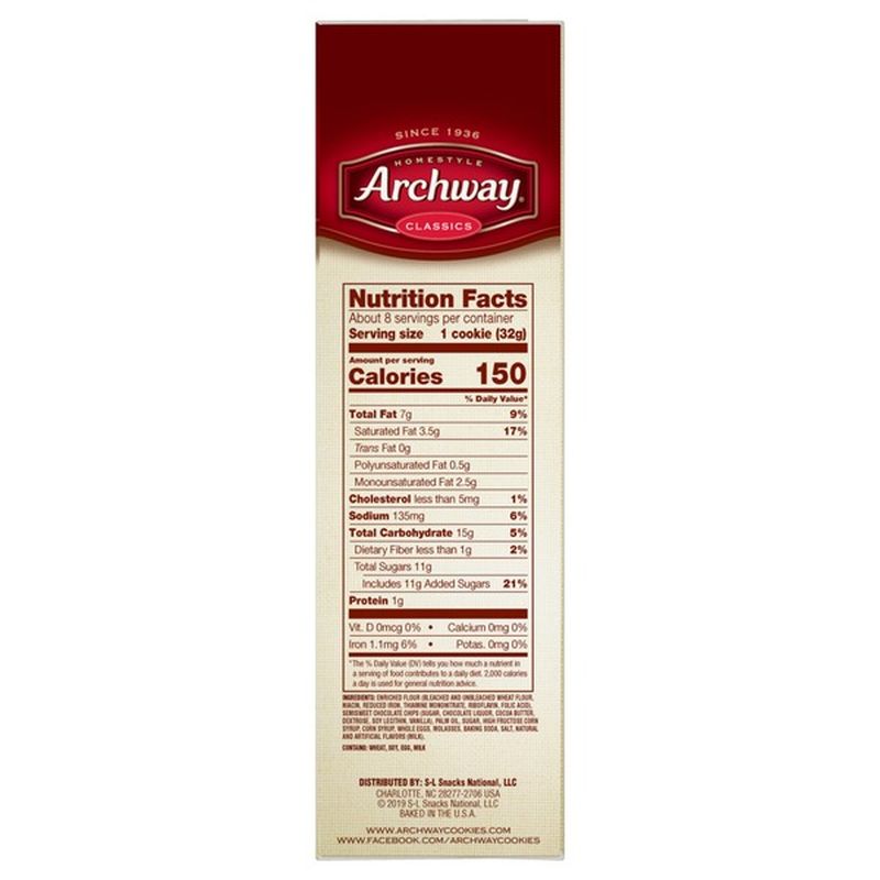 Archway® Soft Chocolate Chip Cookies (9 oz) Instacart