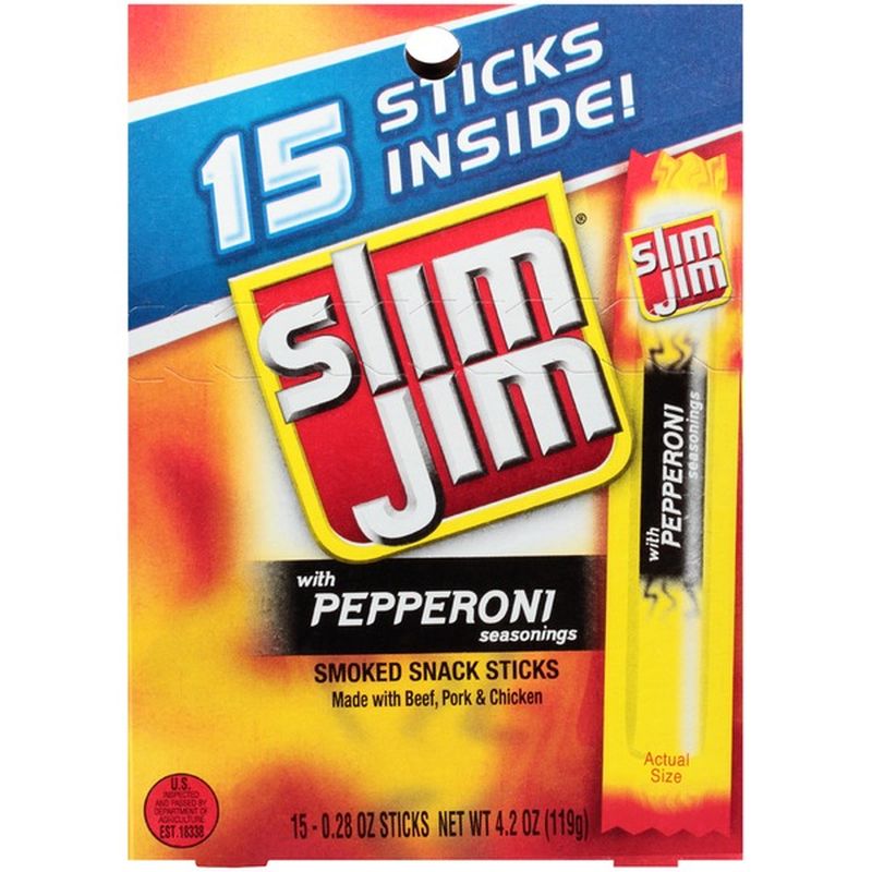 Slim Jim Smoked with Pepperoni Seasonings Snack Stick (0.28 oz
