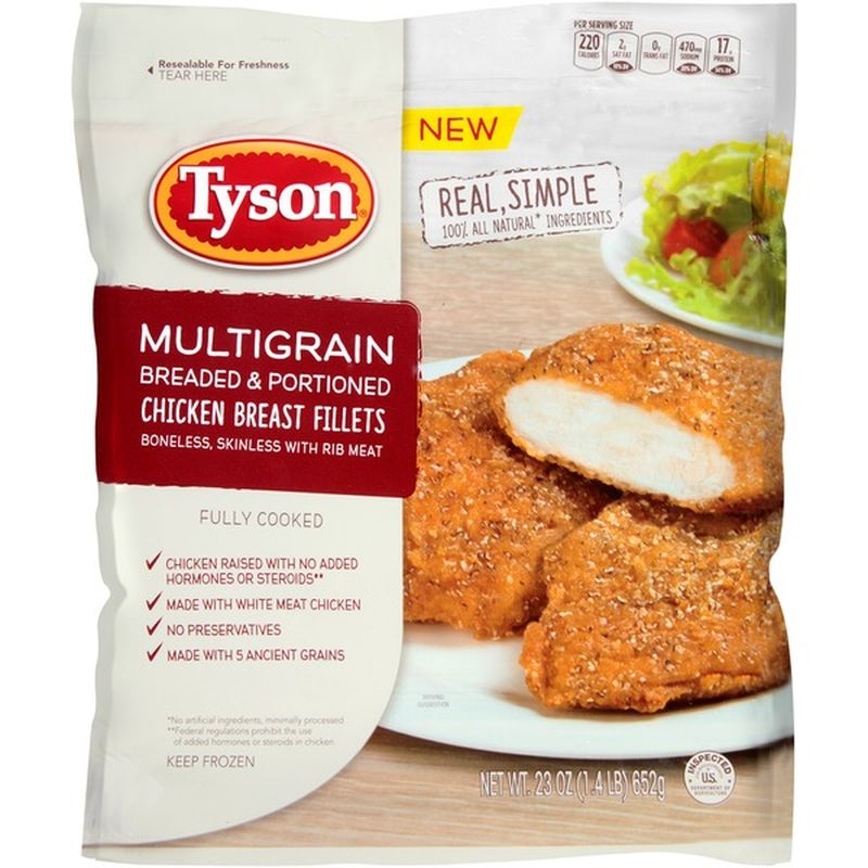 Tyson Frozen Breaded Multigrain Breaded & Portioned Chicken Breast
