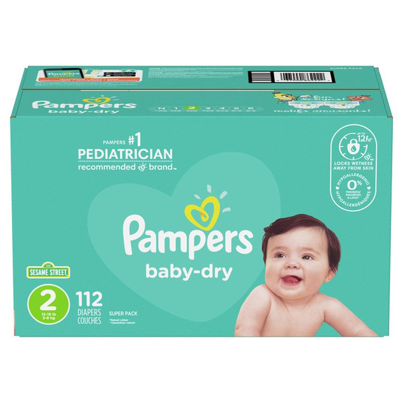 Pampers Baby Dry Diapers Size 12 (112 ct) Instacart
